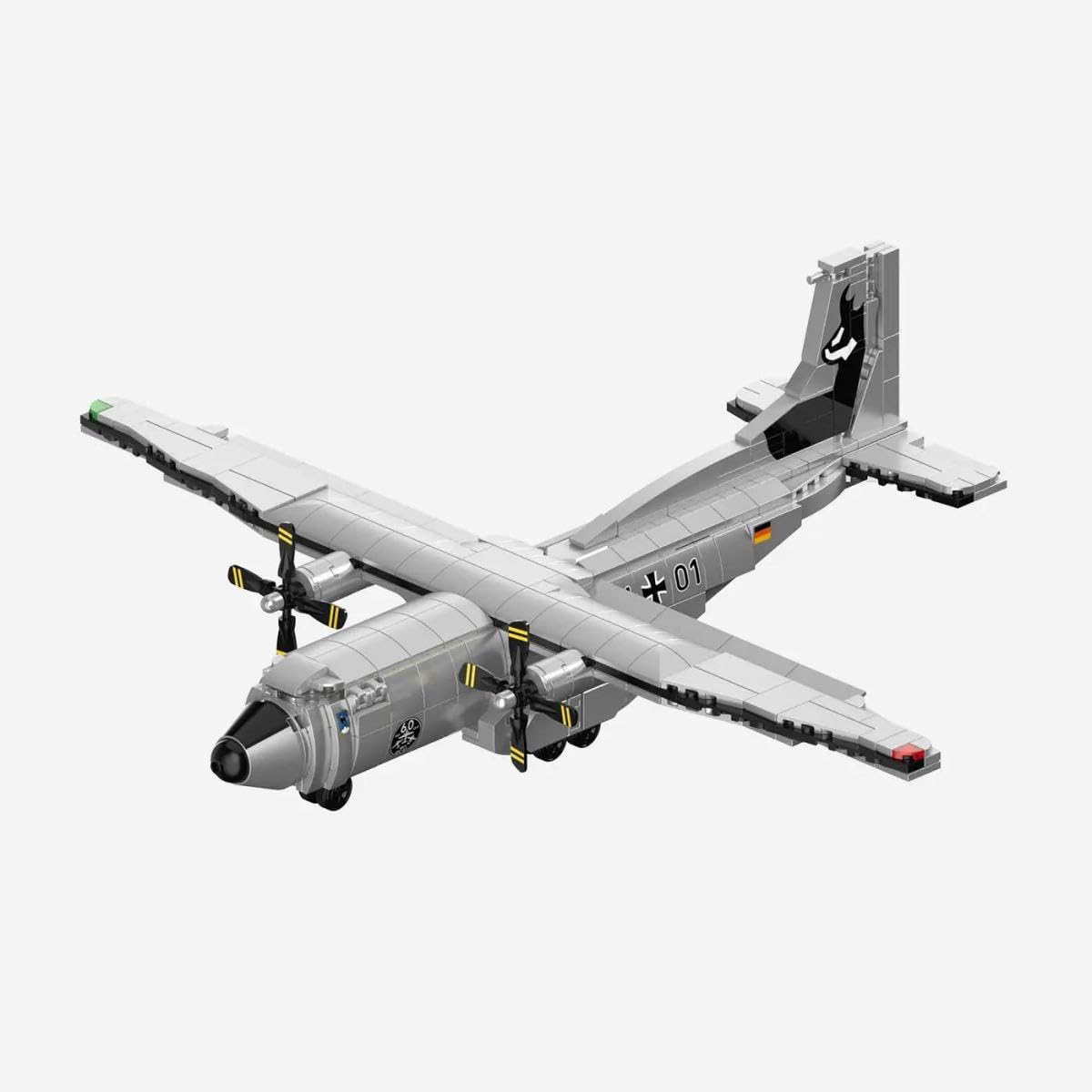 bluebrixx-pro-108945-transall-c-160d-ltg-61-transportflugzeug-mit-699-teilen image 3