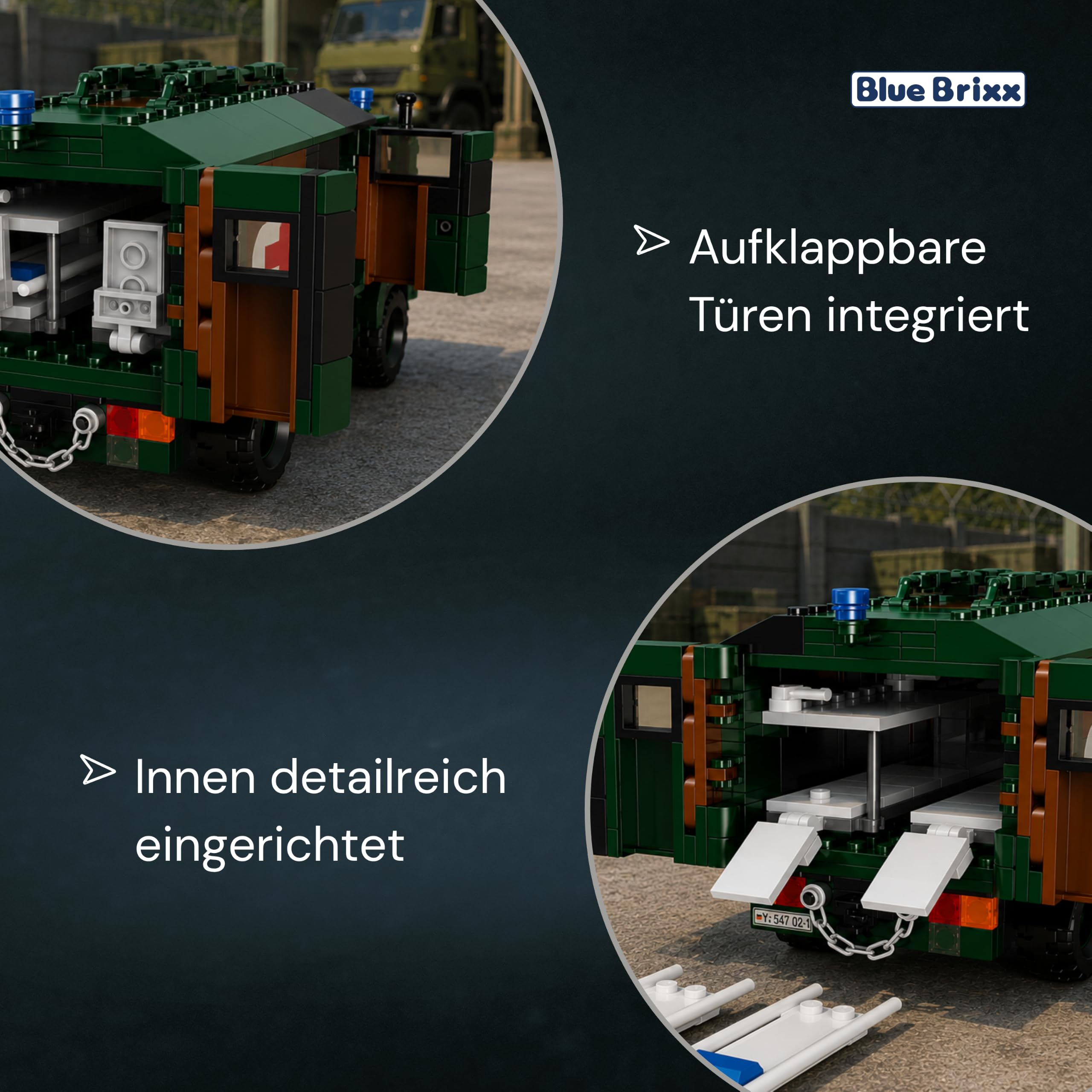 bluebrixx-bundeswehr-lkw-2t-gl-ambulanz-585-klemmbausteine-san-uc5 image 3