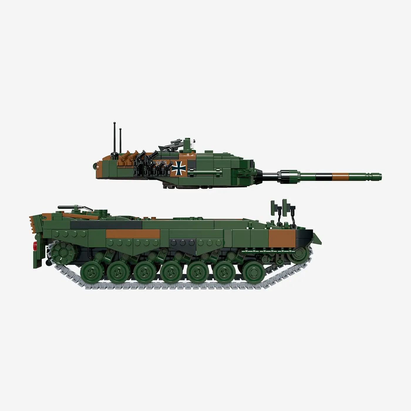 bluebrixx-kampfpanzer-leopard-2-a4-1250-klemmbausteine-displaymodell image 4