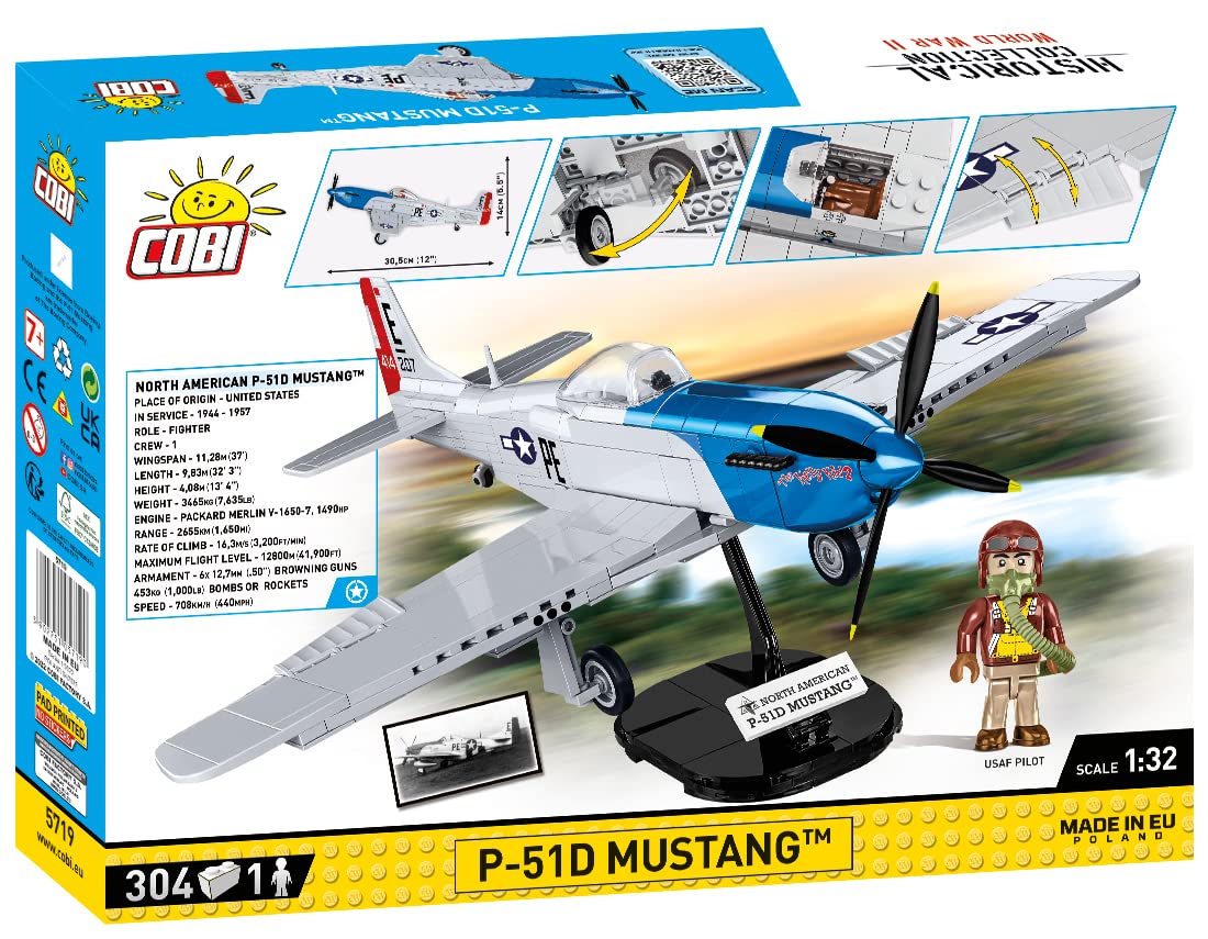 cobi-5719-p-51d-mustang-historical-collection-flugzeug-bausatz-1-32 image 4