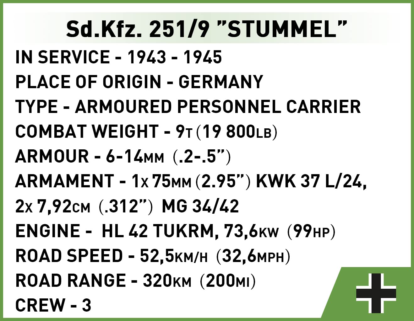 cobi-2283-sd-kfz-251-9-stummel-bauset-historical-collection image 7