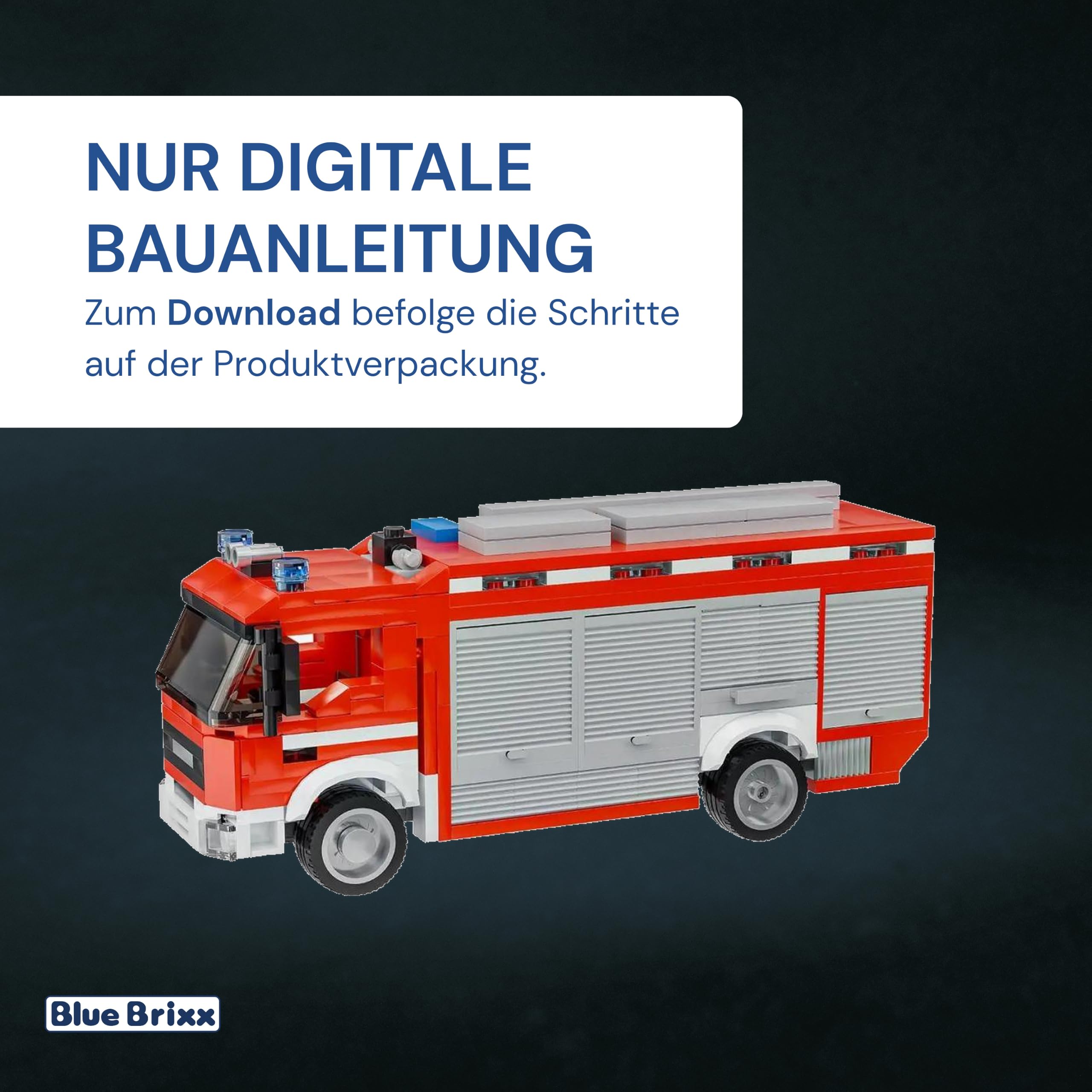 bluebrixx-special-feuerwehr-rw2-r-stwagen-464-klemmbausteine image 2