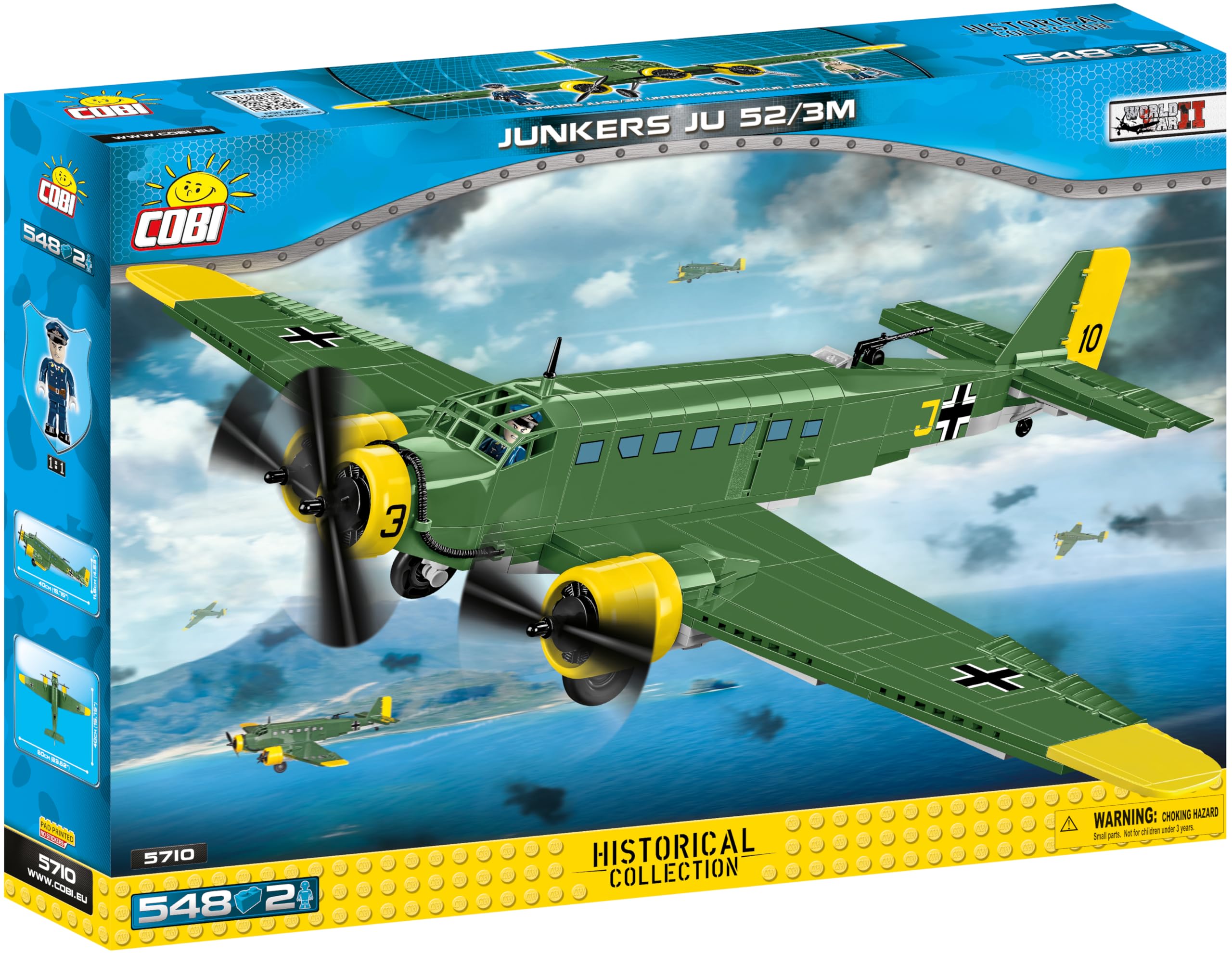 cobi-5710-junkers-ju-52-3m-transportflugzeug-bausatz-gr-n-gelb image 2