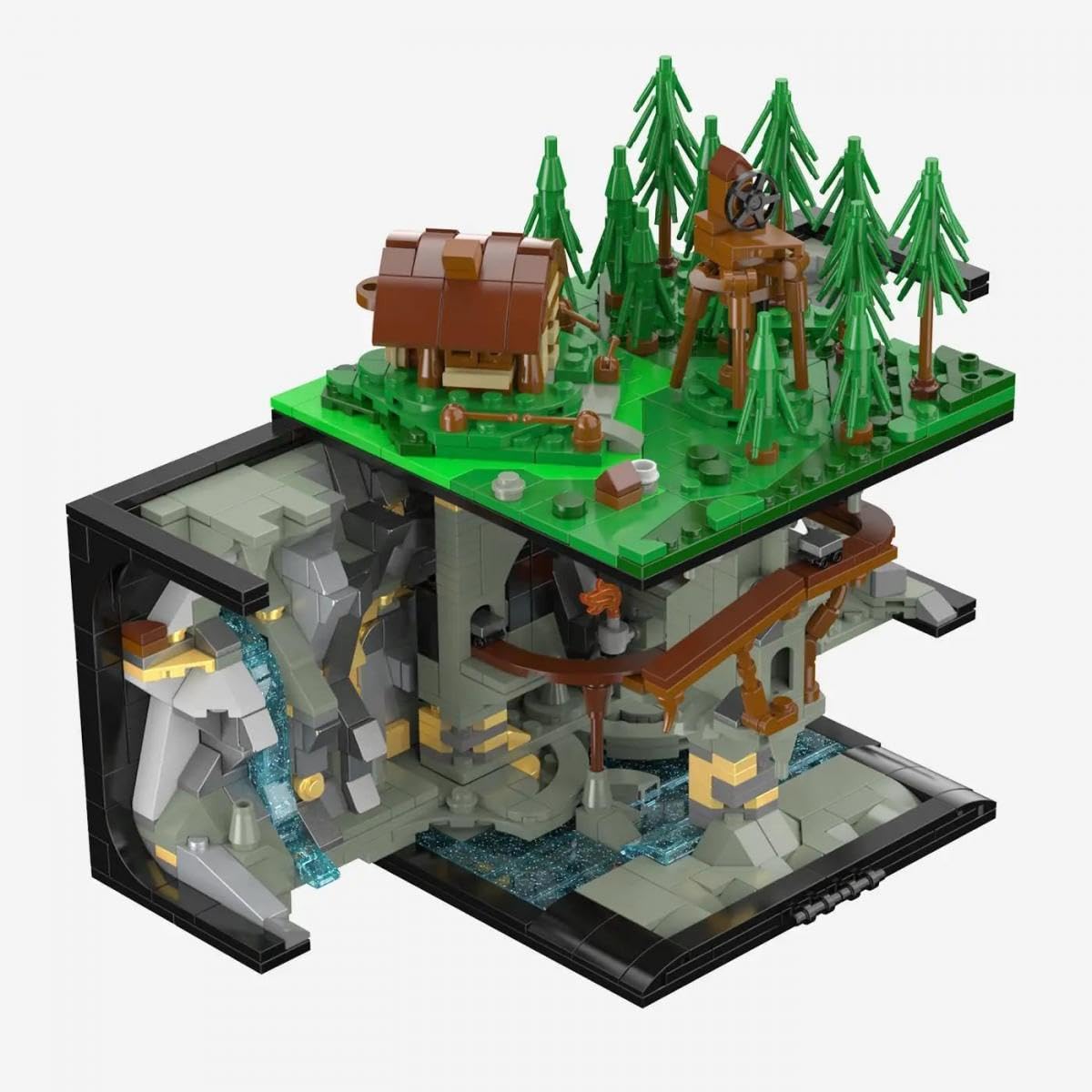 bluebrixx-pro-zwergische-waldmine-fantasy-diorama-1290-klemmbausteine image 5