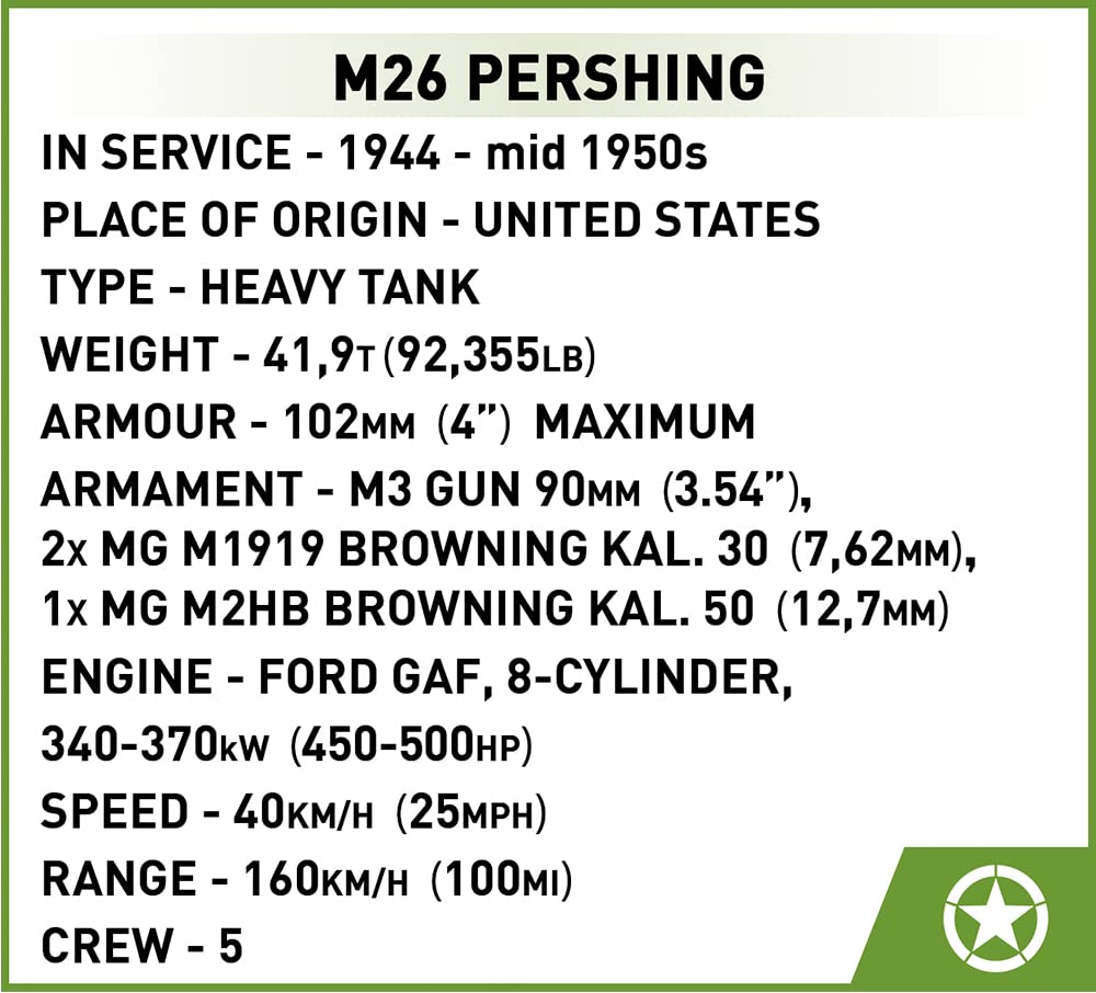 cobi-2564-m26-pershing-t26e3-historical-collection-panzer-bauset-1-28 image 7