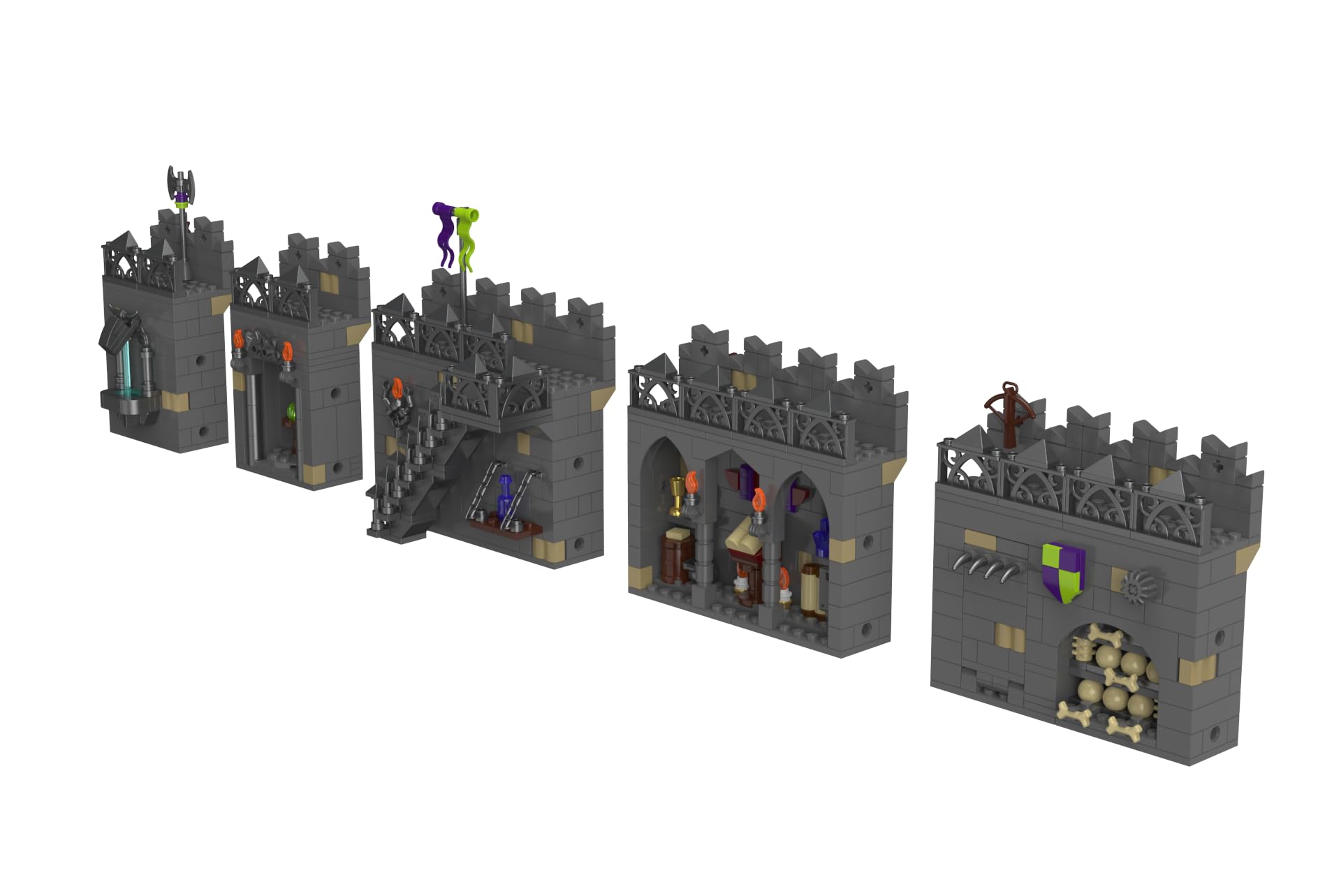 bluebrixx-pro-108475-festung-rabenstein-mauererweiterung-856-bauelemente image 3
