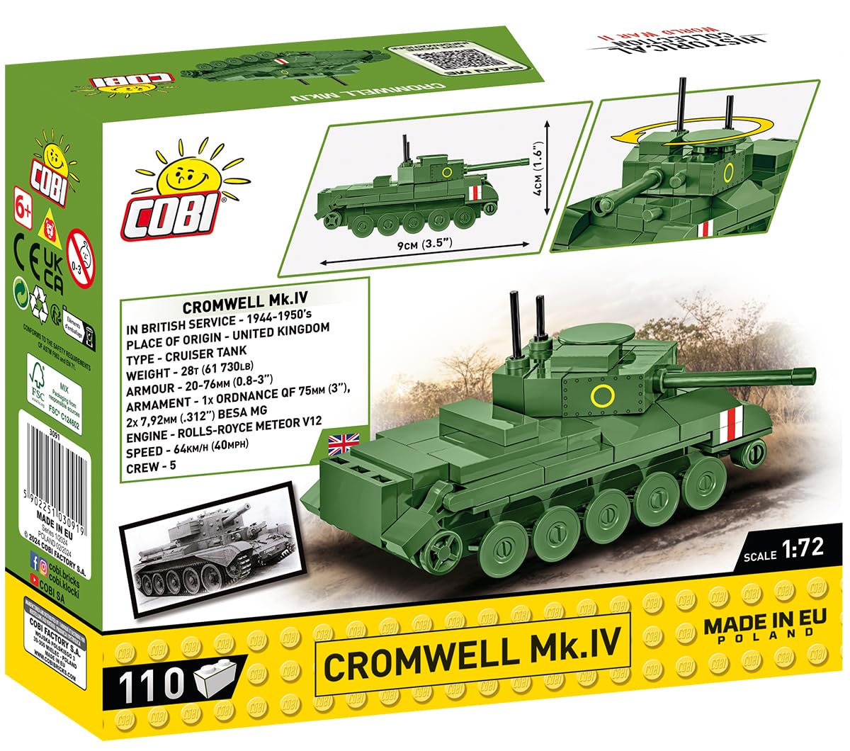 cobi-historical-collection-3091-cromwell-mk-iv-panzer-110-teile-ma-stab-1-72 image 8