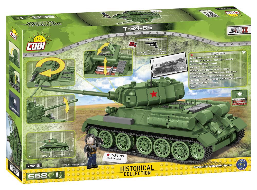 cobi-t-34-85-historical-collection-panzer-bausatz-668-teile image 2