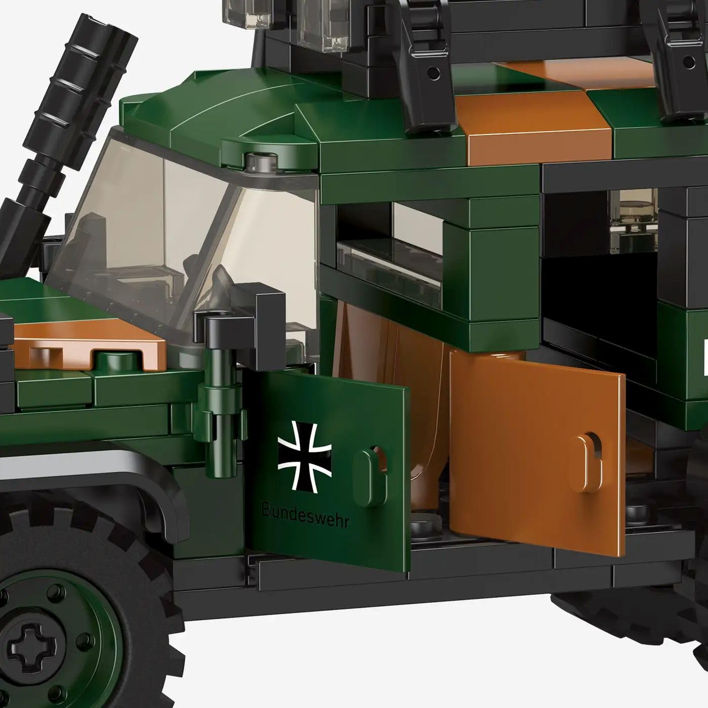 bluebrixx-pro-bundeswehr-gel-ndewagen-wolf-feldj-ger-249-klemmbausteine image 6