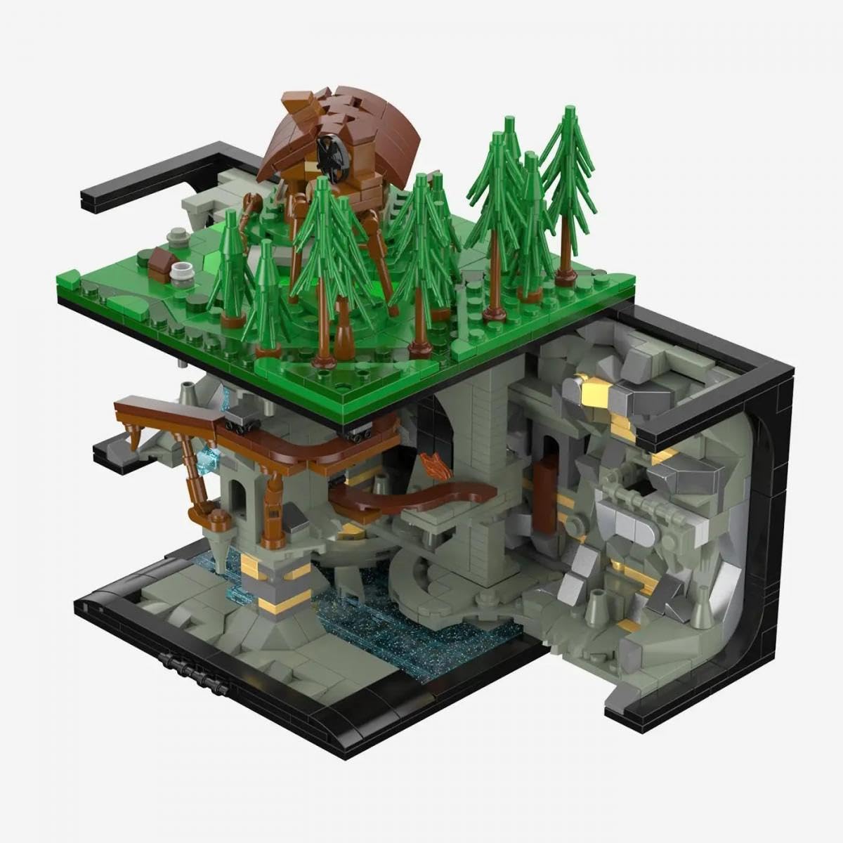 bluebrixx-pro-zwergische-waldmine-fantasy-diorama-1290-klemmbausteine image 4