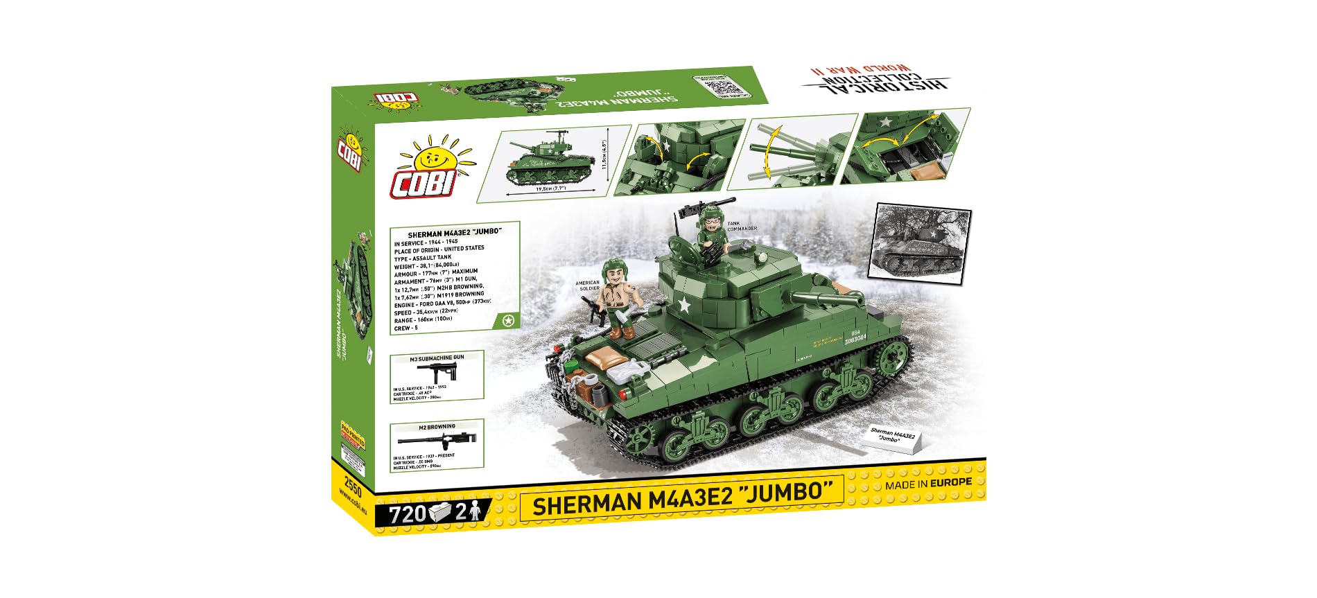 cobi-2550-sherman-m4a3e2-jumbo-cobra-king-panzer-historical-collection-wwii-750- image 5