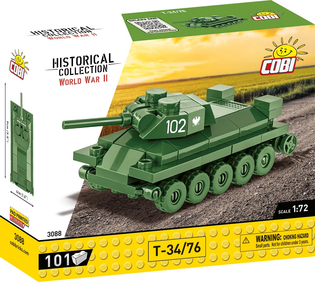 cobi-historical-collection-wwii-t-34-76-3088-panzer-1-72-101-teile image 2