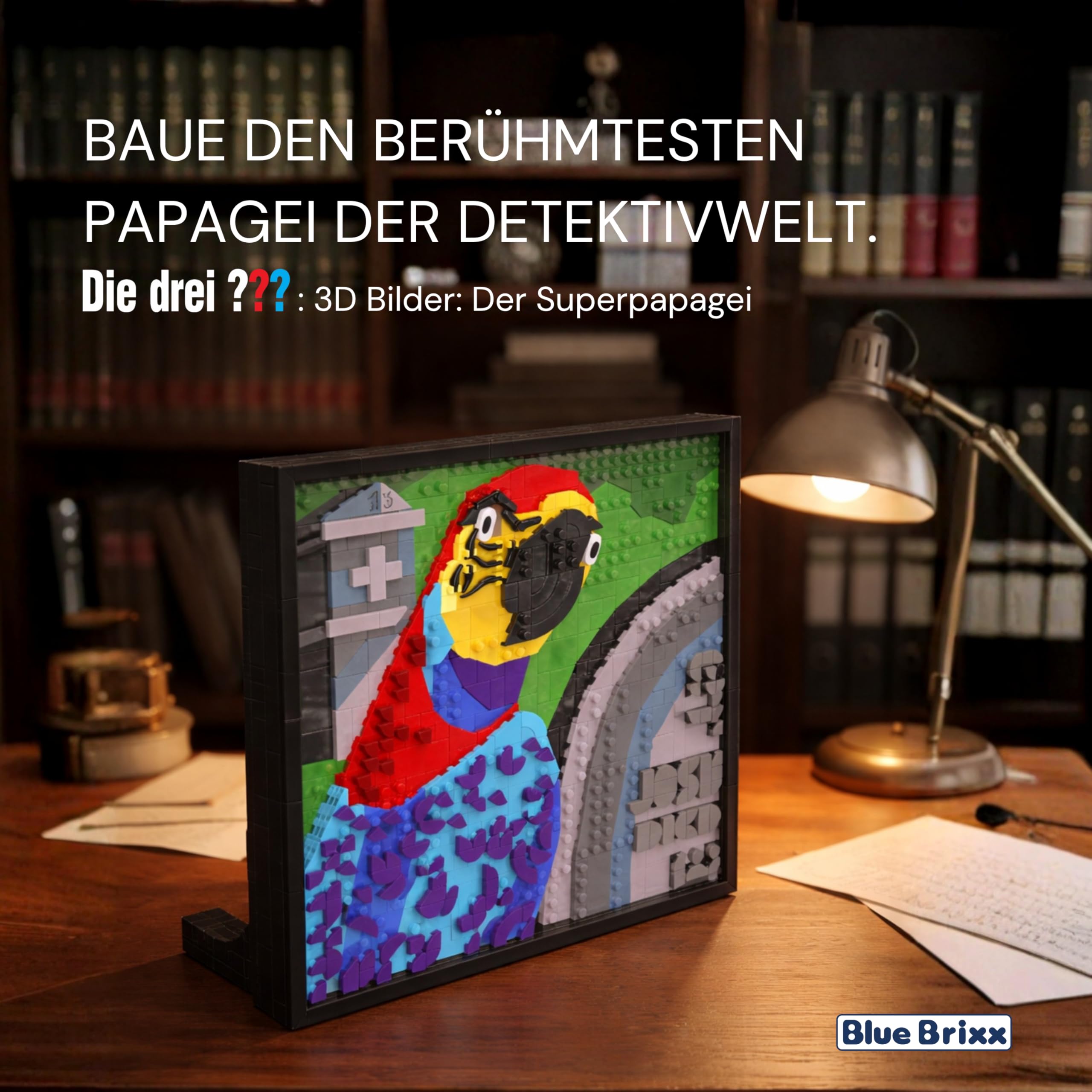 bluebrixx-pro-die-drei-3d-bild-der-superpapagei-807-klemmbausteine image 5
