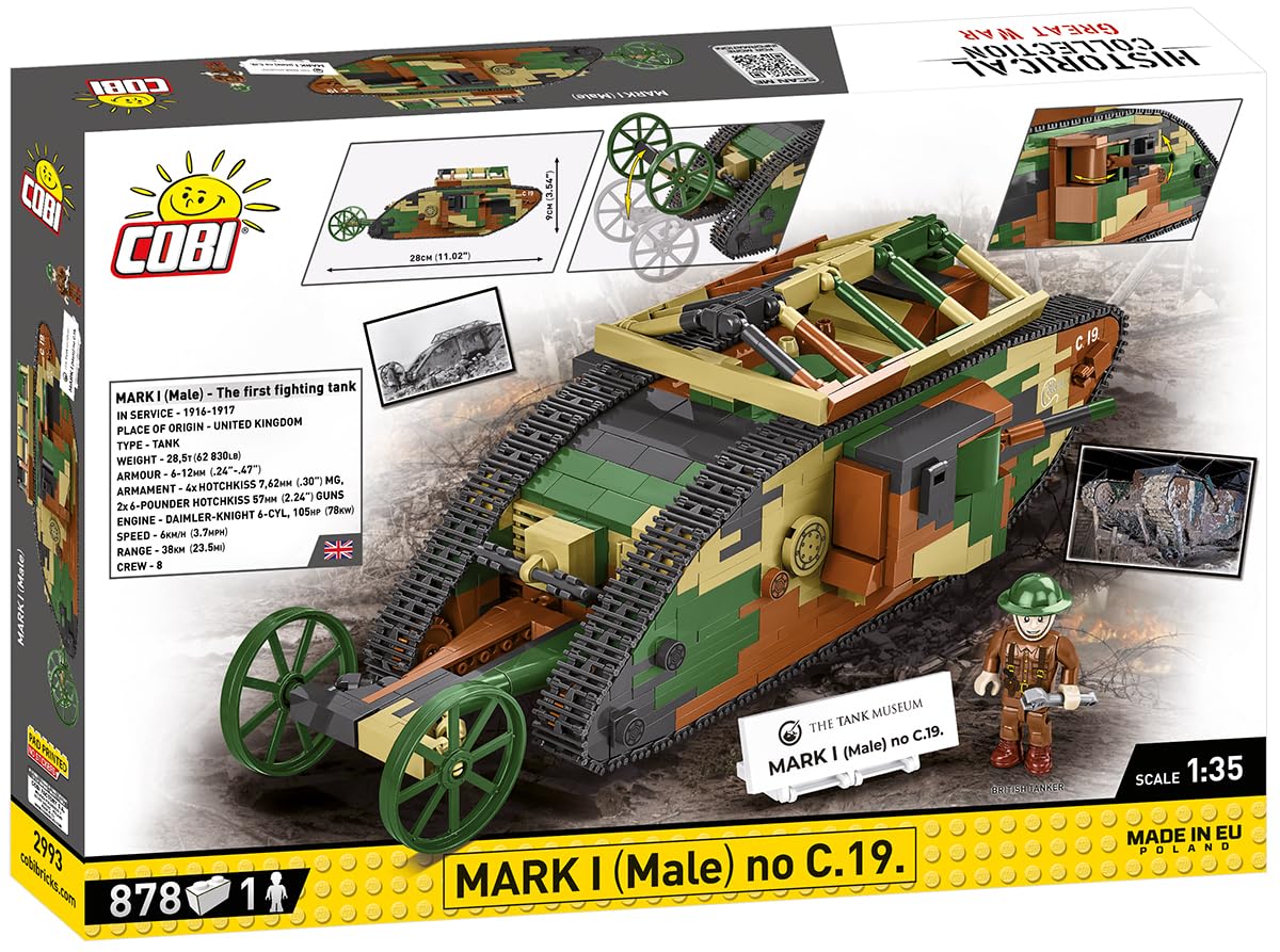 cobi-2993-mark-i-male-no-c-19-the-tank-museum-wwi-panzer-bausatz-1-35 image 4