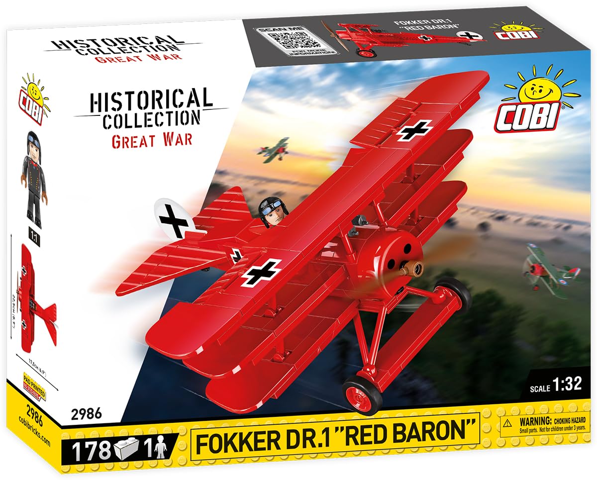 cobi-2986-fokker-dr-1-red-baron-flugzeug-bausatz-178-teile-1-32 image 2