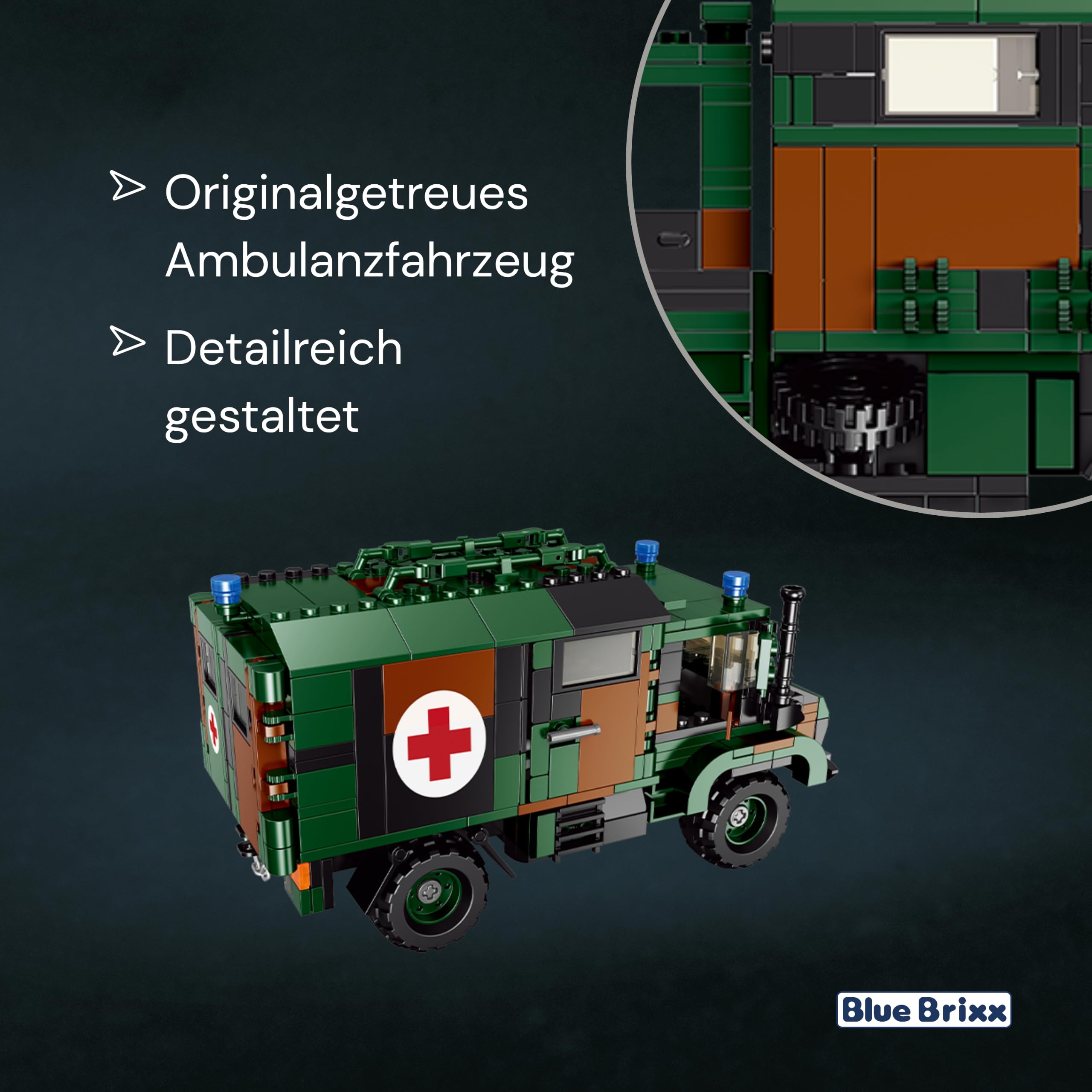 bluebrixx-bundeswehr-lkw-2t-gl-ambulanz-585-klemmbausteine-san-uc5 image 4