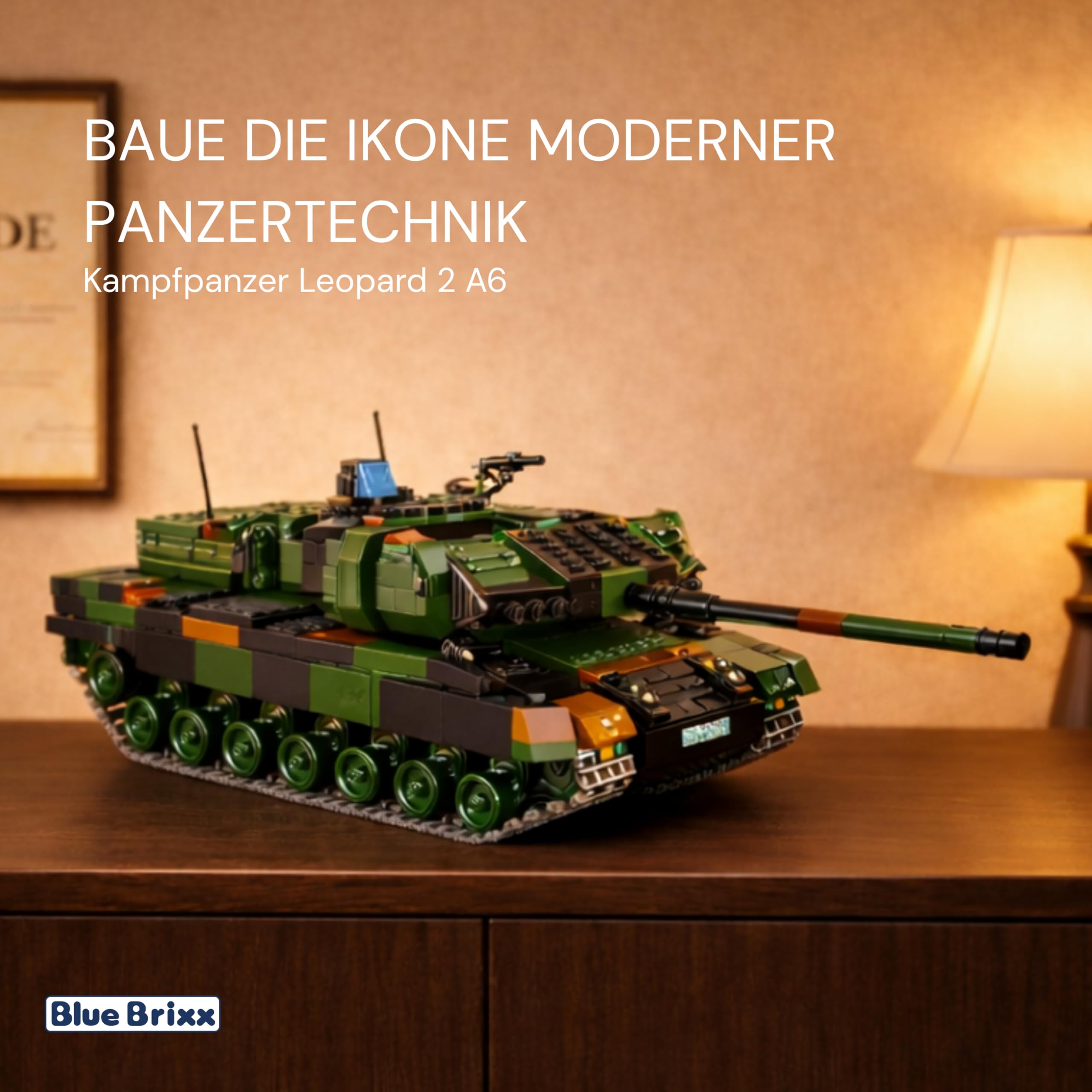 bluebrixx-kampfpanzer-leopard-2-a6-bundeswehr-tarn-1364-klemmbausteine image 5