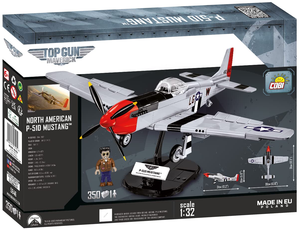 cobi-top-gun-maverick-mustang-p-51d-flugzeug-modell-1-32-350-teile image 2