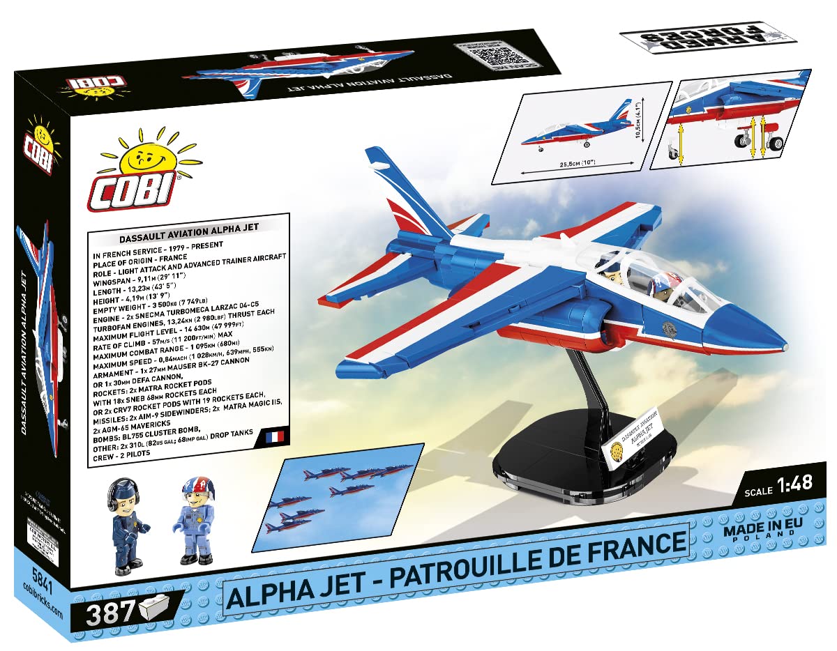 cobi-5841a-alpha-jet-patrouille-de-france-flugzeug-modell-1-48-387-teile image 2