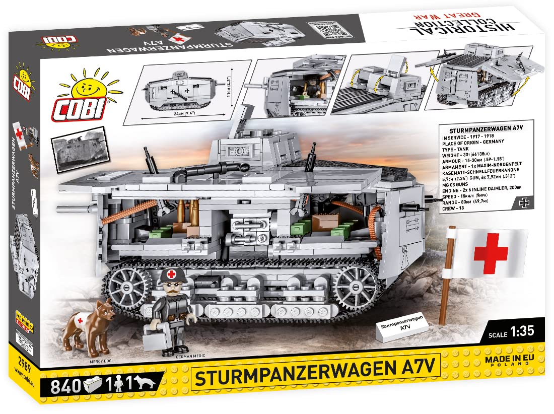 cobi-2989-sturmpanzerwagen-a7v-great-war-1-35-840-teile-1-figur image 2