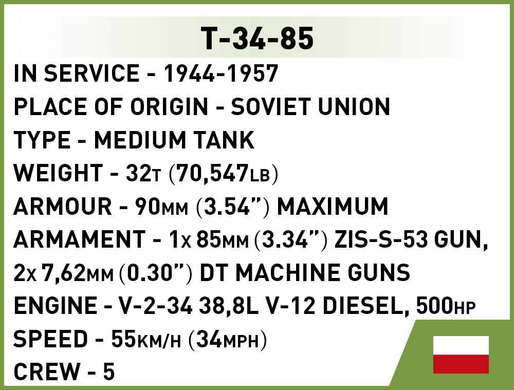 cobi-t-34-85-sowjetischer-panzer-bausatz-286-teile image 6