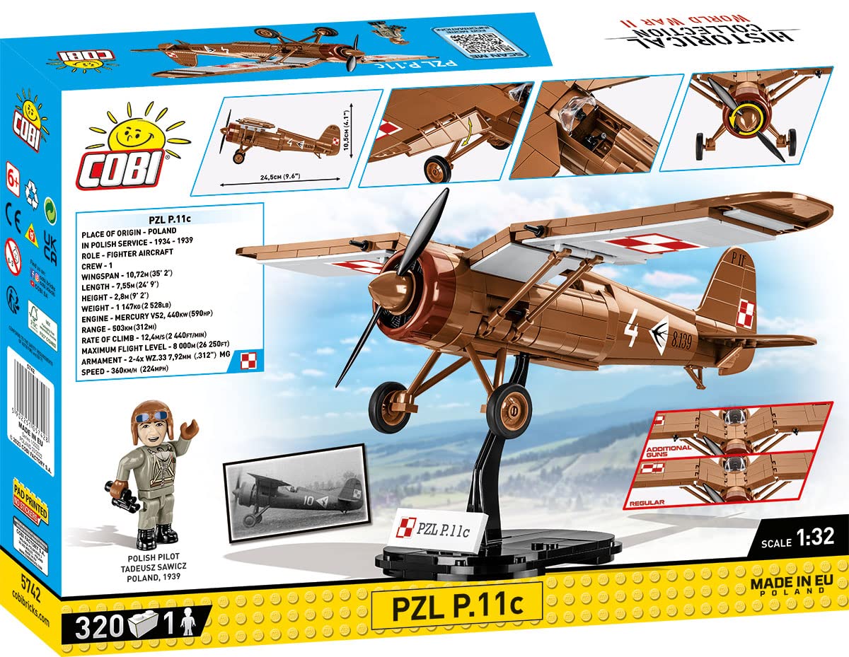 cobi-5742-pzl-p-11c-jagdflugzeug-1-32-320-teile-figur image 4