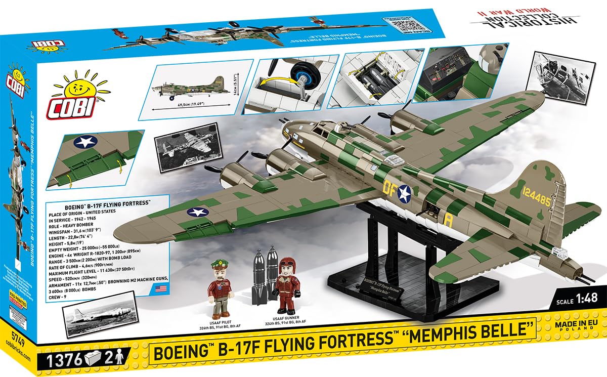cobi-b-17f-flying-fortress-memphis-belle-bomber-bausatz-1-48-1376-teile image 4