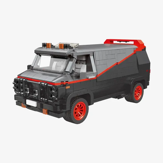 bluebrixx-pro-american-van-kastenwagen-sammlermodell-klemmbaustein-set-1357-teil image 1