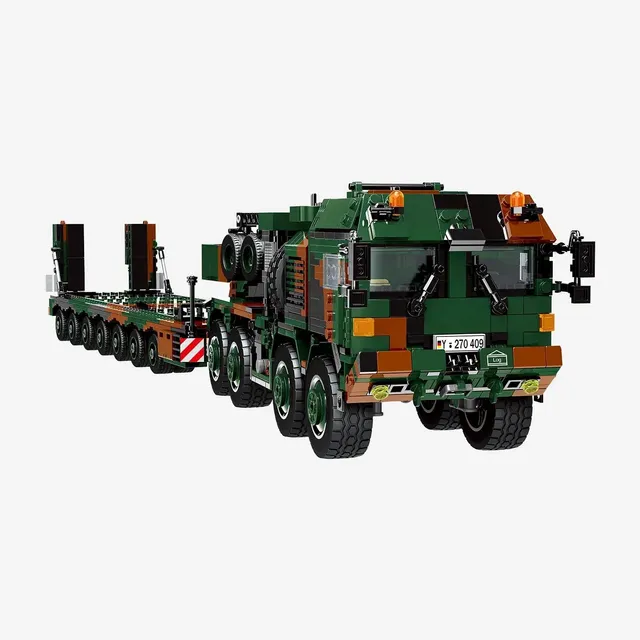 bluebrixx-pro-bundeswehr-slt-mammut-schwerlasttransporter-klemmbaustein-set-mit- image 1