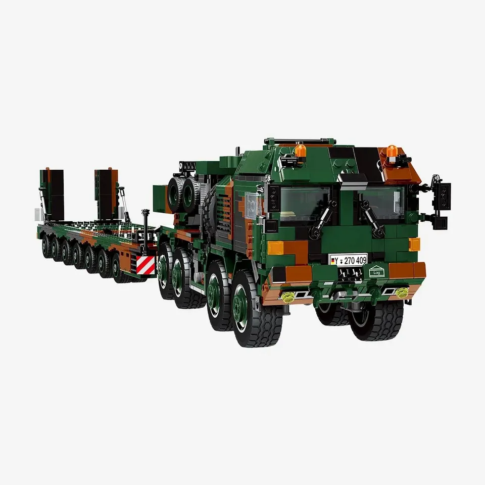 bluebrixx-pro-bundeswehr-slt-mammut-schwerlasttransporter-klemmbaustein-set-mit- image 1