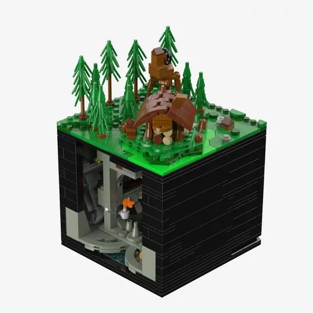 bluebrixx-pro-zwergische-waldmine-fantasy-diorama-1290-klemmbausteine image 1