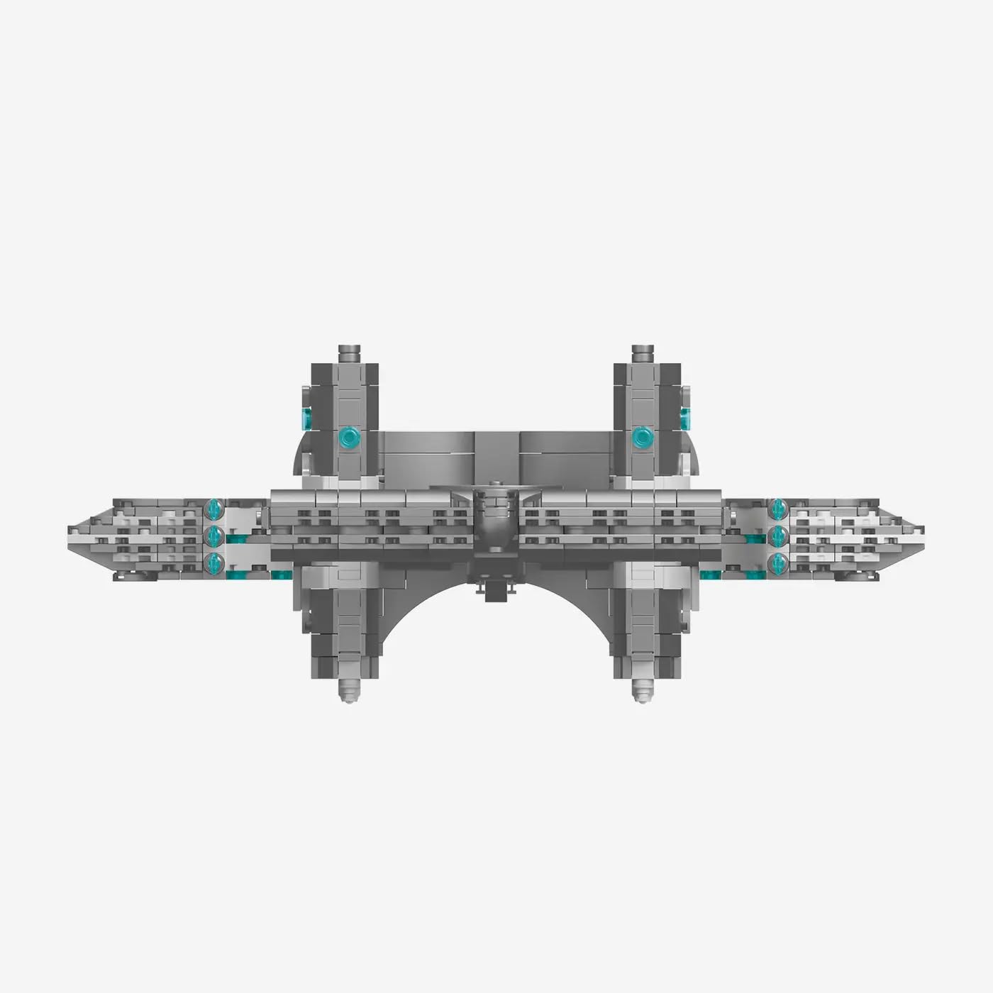 bluebrixx-pro-stargate-asgardschiff-beliskner-raumschiff-1196-klemmbausteine image 3