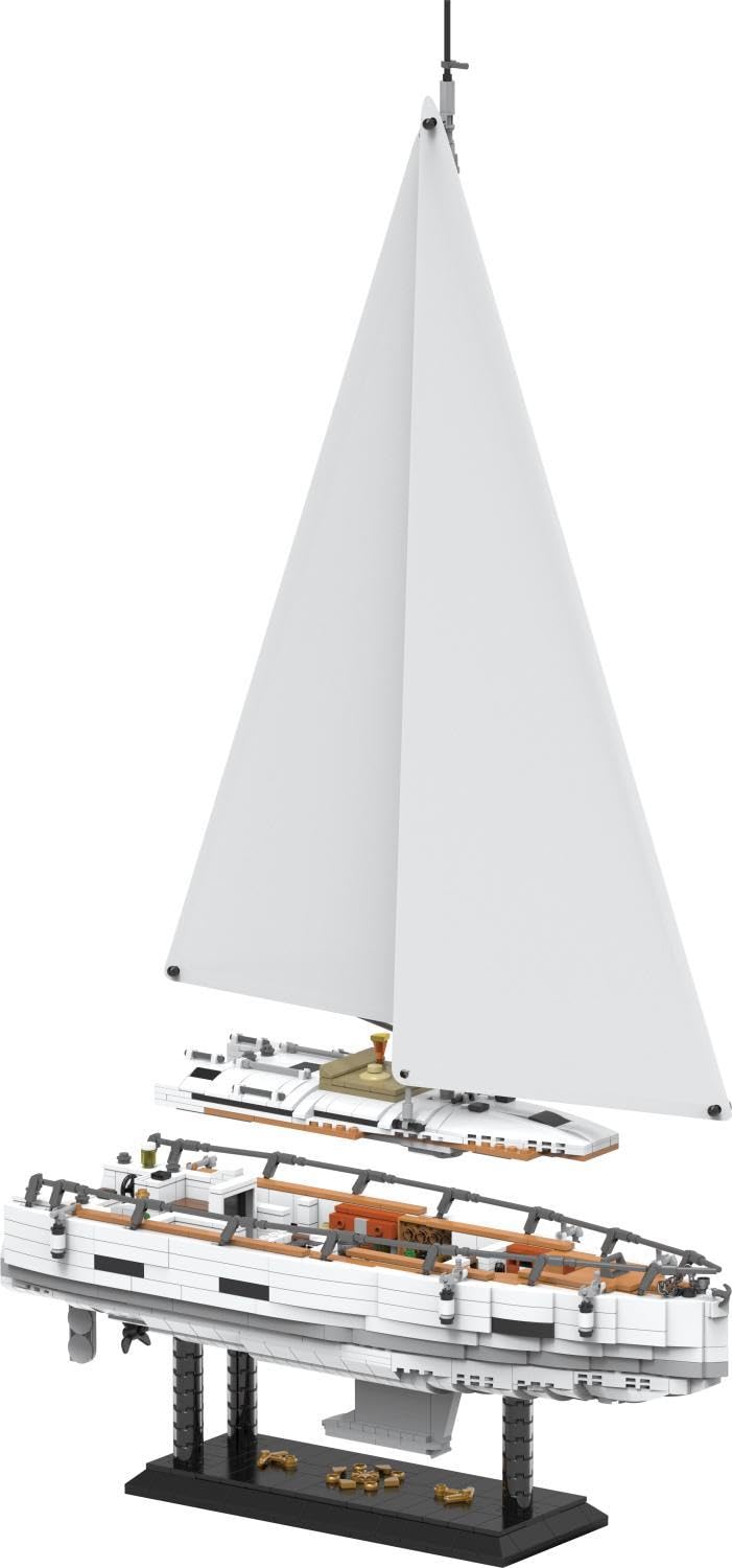 bluebrixx-pro-105606-moderne-segelyacht-mit-innenraum-1805-teile image 3