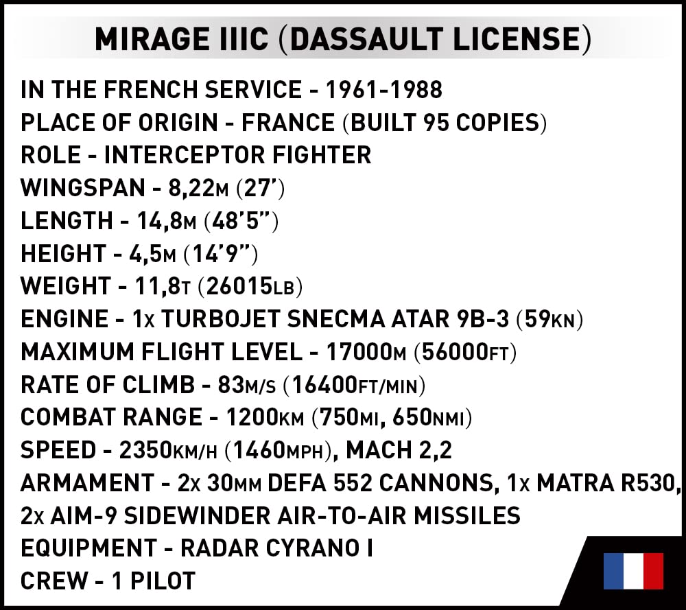 cobi-dassault-mirage-iiic-kampfjet-klemmbaustein-set-1-48-444-teile image 7