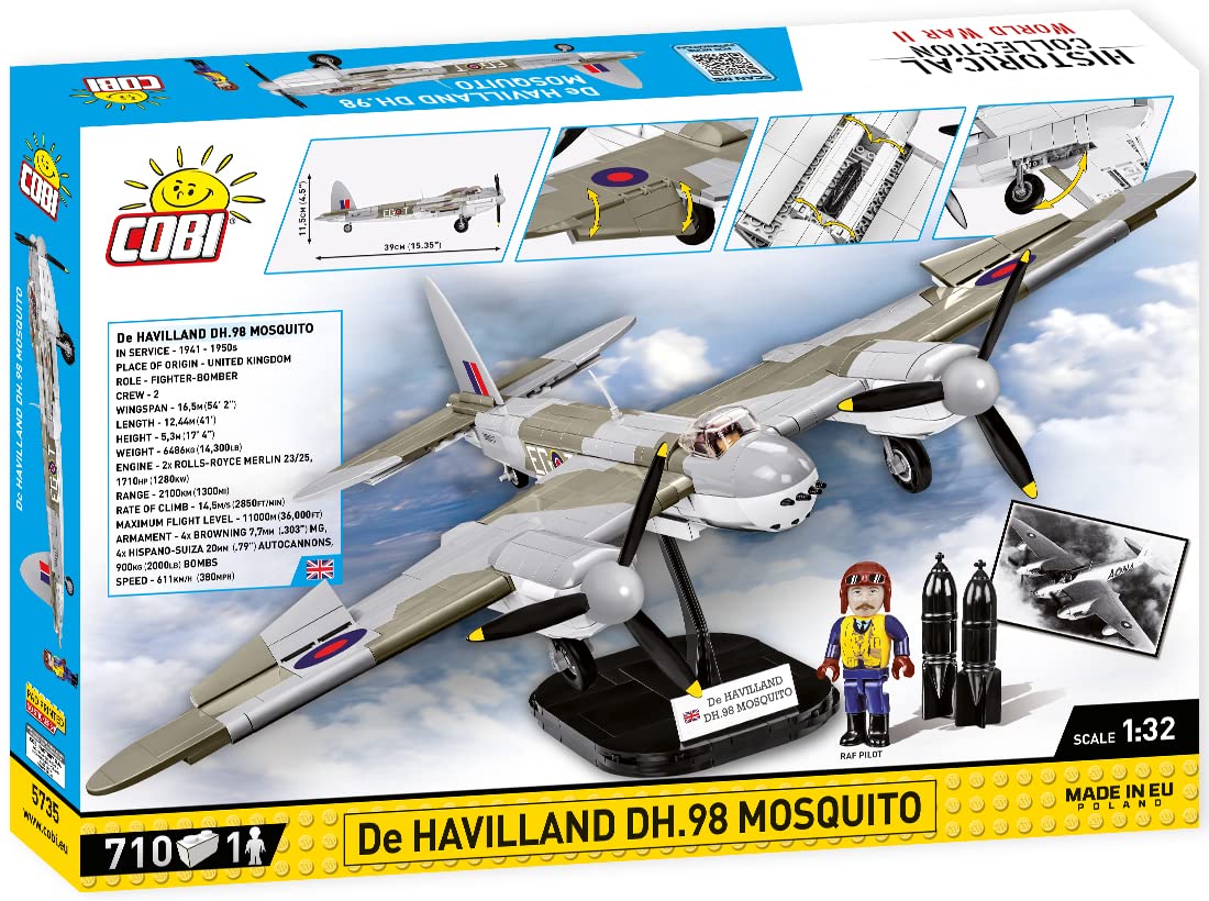 cobi-5735-de-havilland-dh-98-mosquito-historical-collection-wwii-flugzeug-bausat image 2