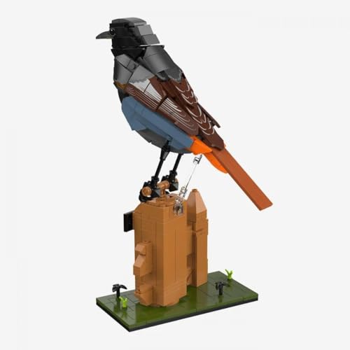 bluebrixx-pro-hausrotschwanz-vogelmodell-mit-sockel-464-klemmbausteine image 8