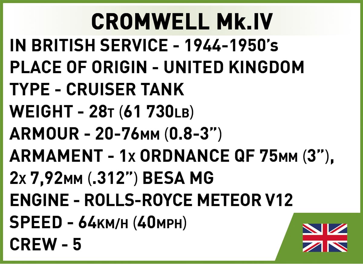 cobi-historical-collection-3091-cromwell-mk-iv-panzer-110-teile-ma-stab-1-72 image 7