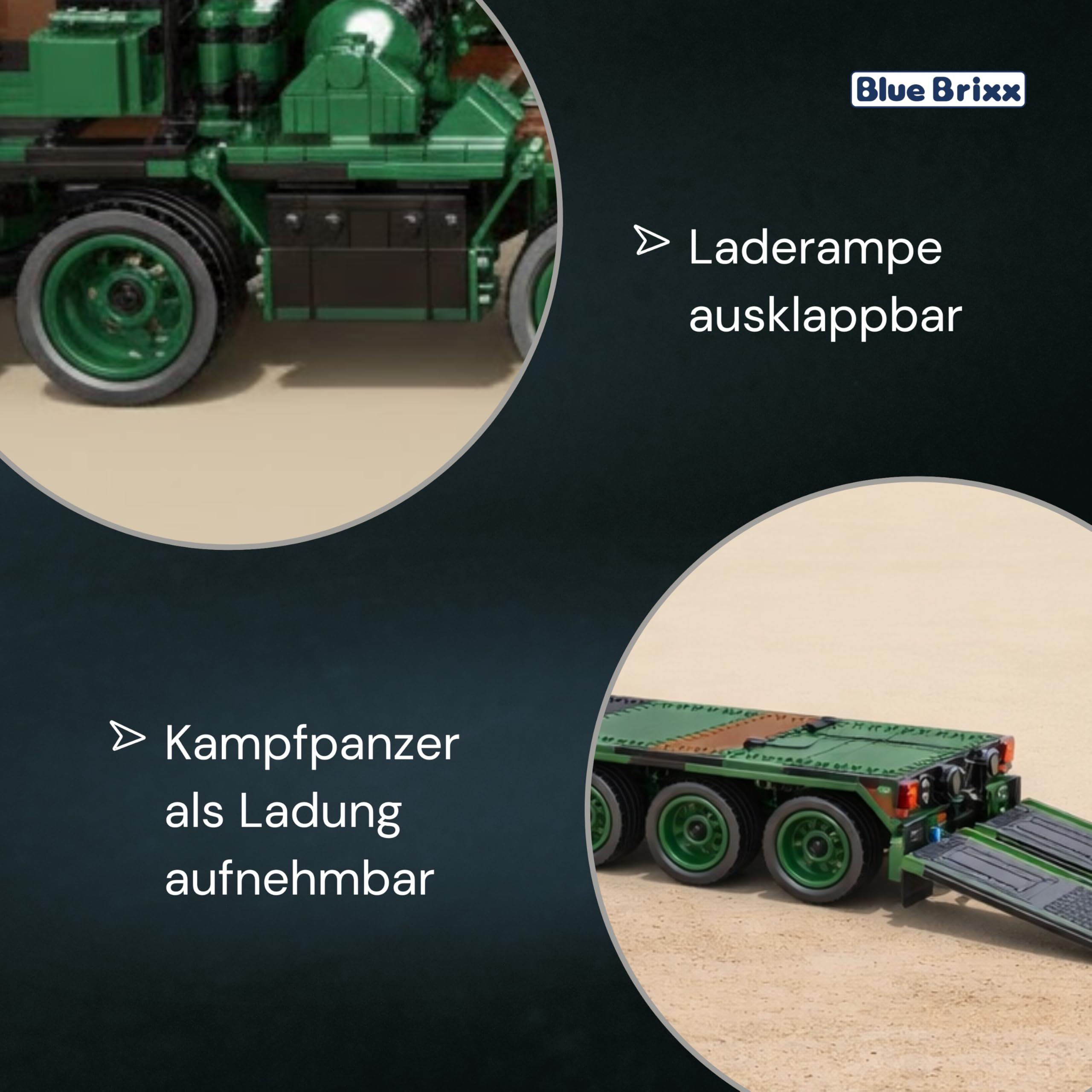 bluebrixx-pro-bundeswehr-slt-50-2-elefant-schwerlasttransporter-1593-teile image 4