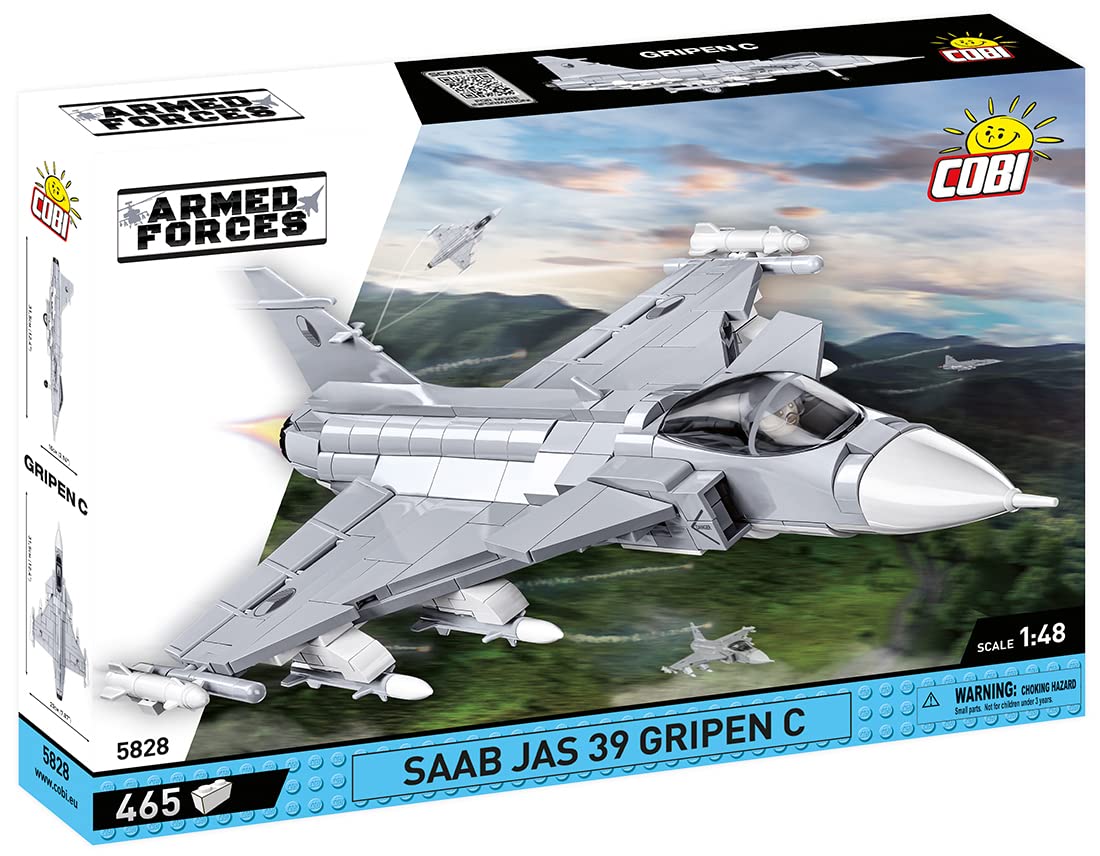 cobi-saab-jas-39-gripen-c-kampfjet-klemmbaustein-set-1-48-465-teile image 3
