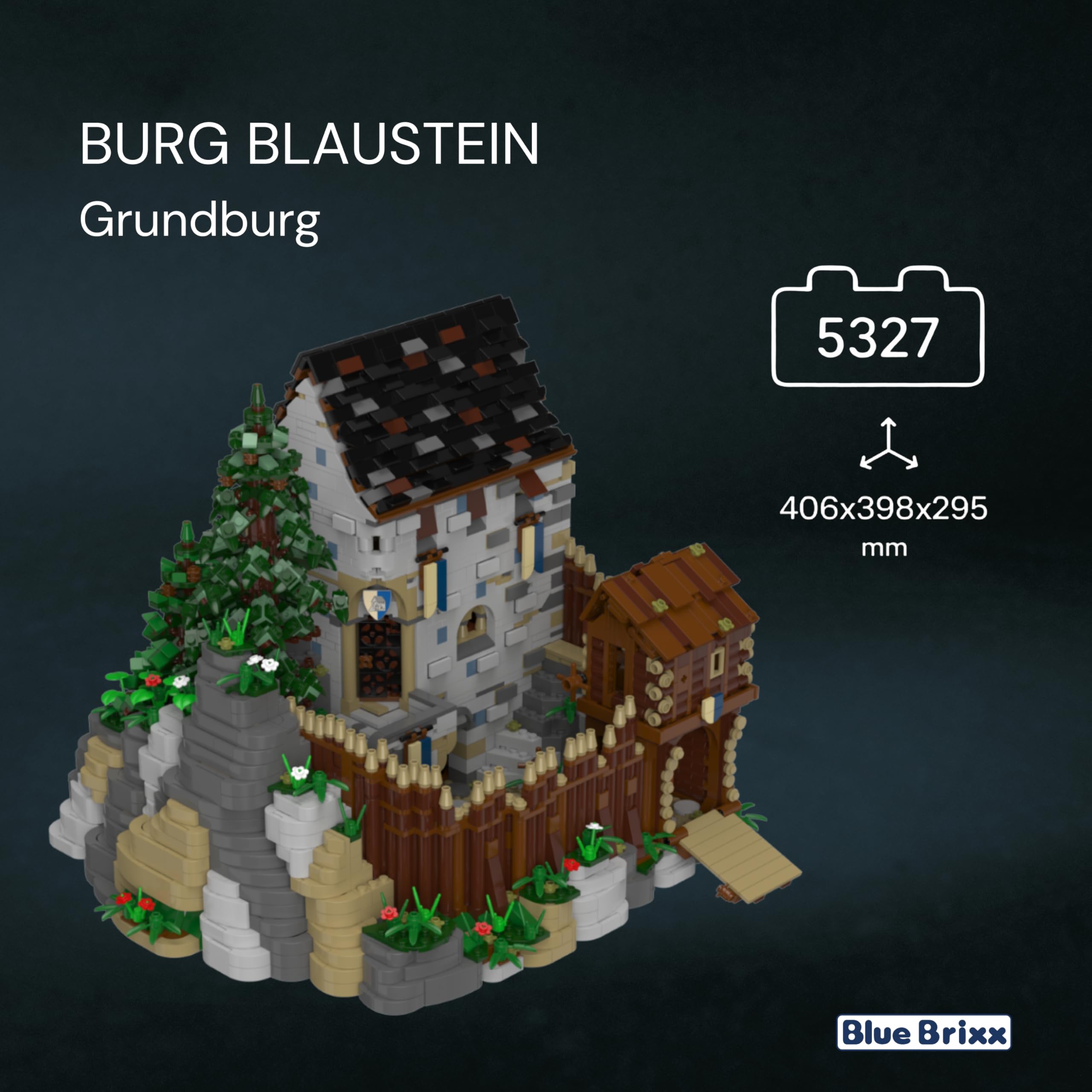 bluebrixx-pro-108712-burg-blaustein-5321-teile image 2
