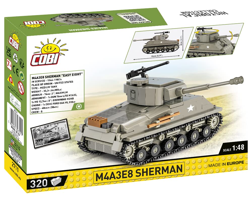 cobi-m4a3e8-sherman-easy-eight-panzer-bausatz-320-teile image 7