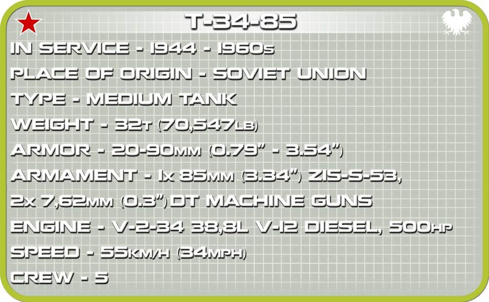 cobi-t-34-85-historical-collection-panzer-bausatz-668-teile image 4