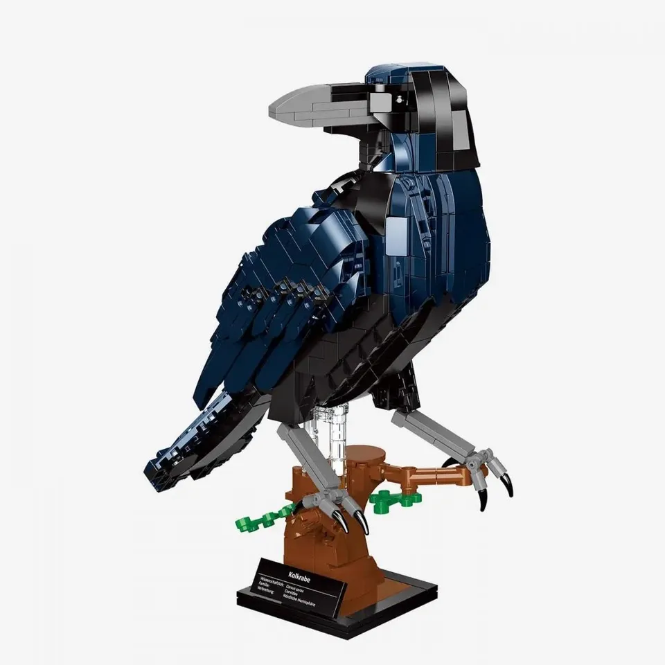 bluebrixx-pro-kolkrabe-gro-es-vogelmodell-mit-standfu-666-klemmbausteine image 1