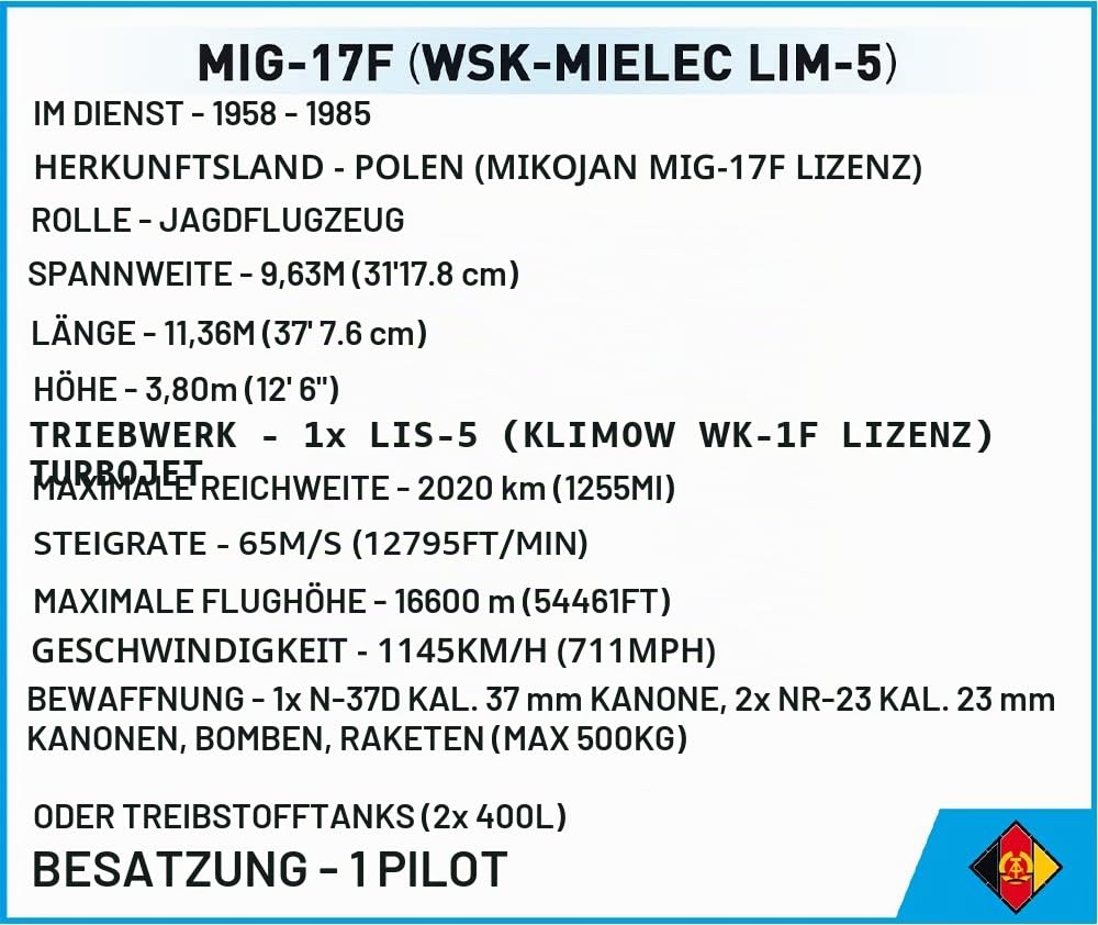 cobi-lim-5-mig-17f-ddr-luftwaffe-flugzeug-bausatz-1-32 image 7