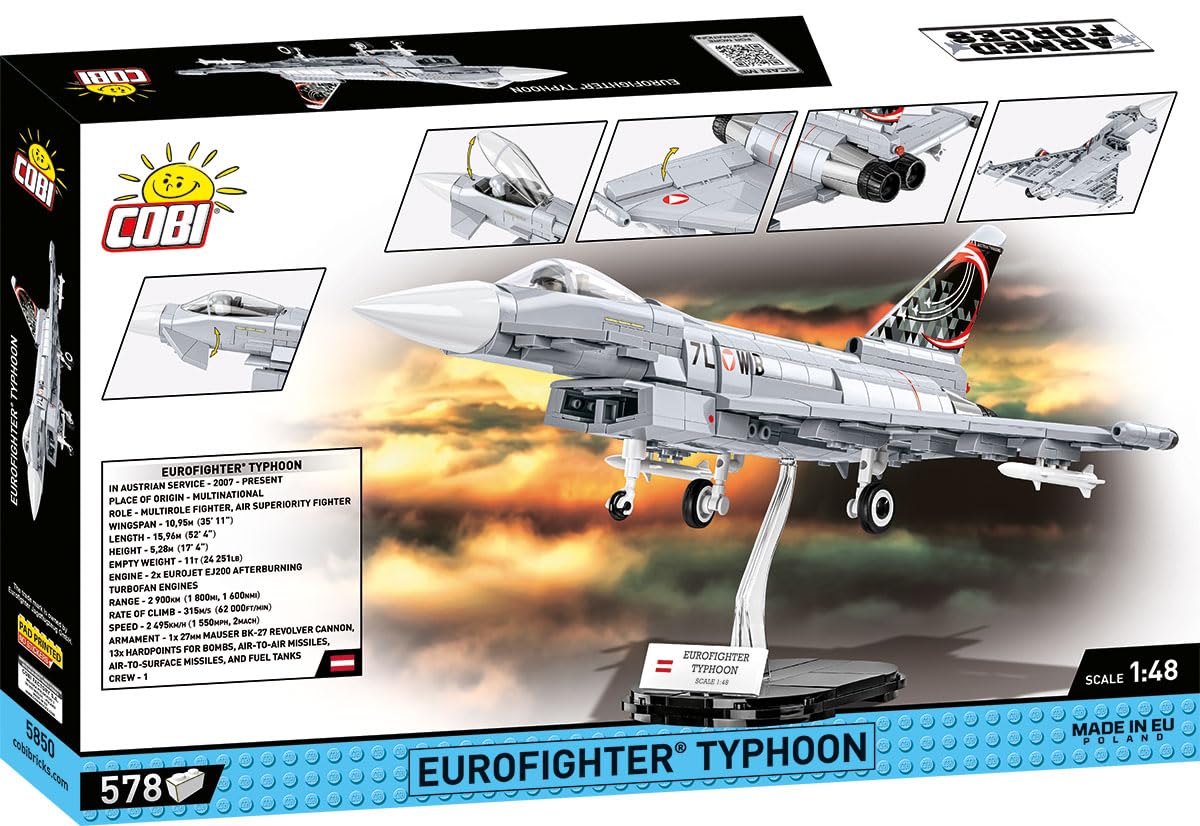 cobi-eurofighter-typhoon-sterreich-kampfjet-klemmbaustein-set-1-48-578-teile image 3