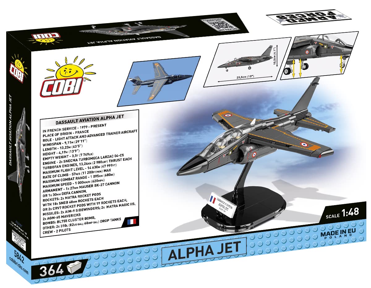 cobi-5842-alpha-jet-armed-forces-flugzeug-modell-1-48-364-teile image 2