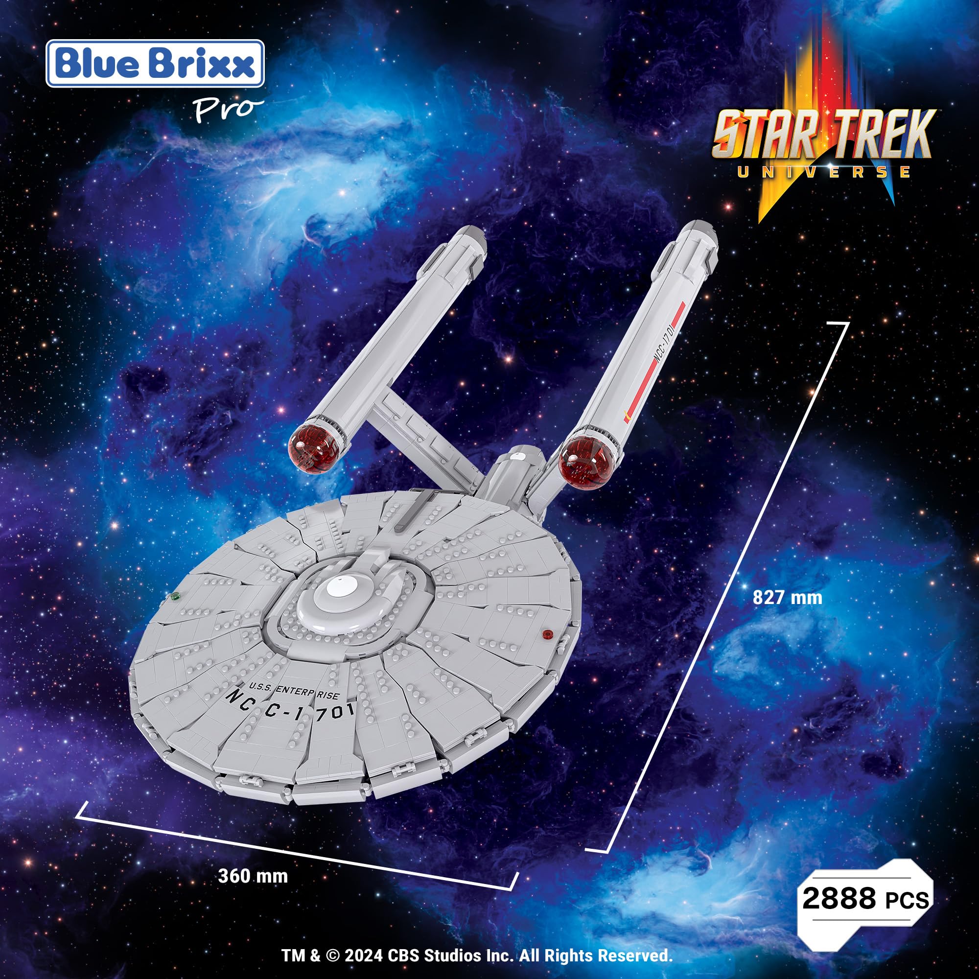 bluebrixx-pro-104183-star-trek-uss-enterprise-ncc-1701-raumschiff-modell-2888-te image 2