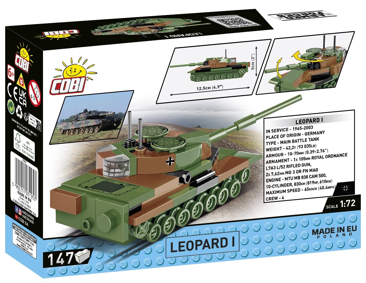 cobi-leopard-i-armed-forces-panzer-bausatz-1-72-cobi-3105-mit-147-elementen image 2