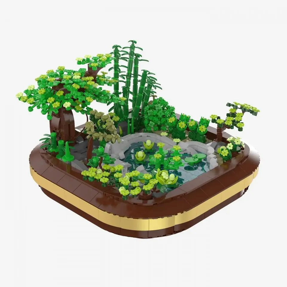 bluebrixx-pro-kasansui-zen-garten-displaymodell-klemmbaustein-set-1477-teile image 1