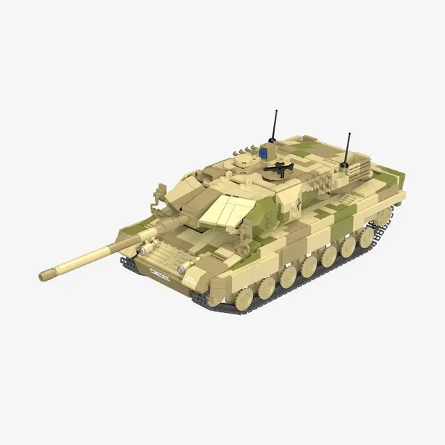 bluebrixx-pro-leopard-2-a6-w-stentarn-kampfpanzer-1360-klemmbausteine image 1